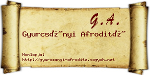 Gyurcsányi Afrodité névjegykártya