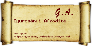 Gyurcsányi Afrodité névjegykártya