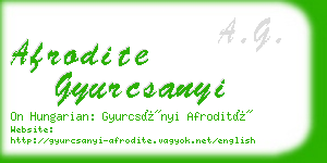 afrodite gyurcsanyi business card